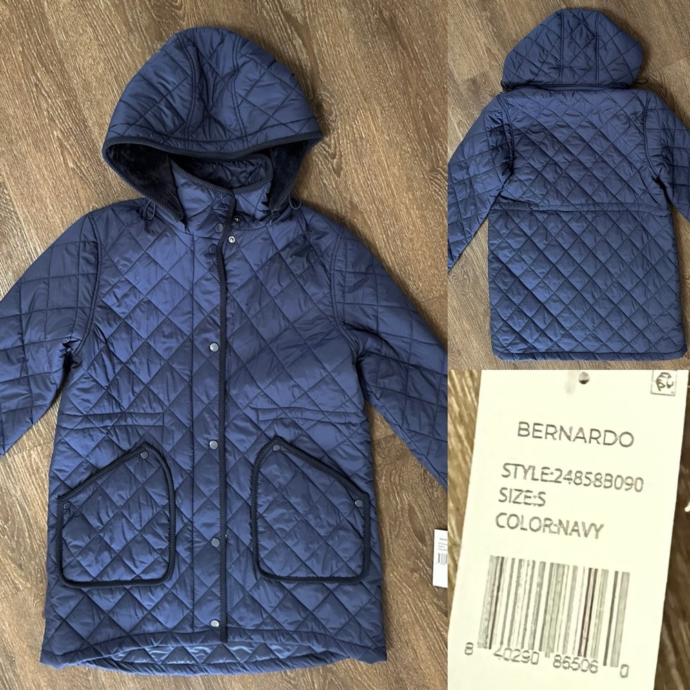 Women’s Bernardo All Day puffer Jacket Navy Blue Size Small NWT - Picture 4 of 14